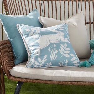 Terrys Fabrics Spring Rabbit 43cm x 43cm Outdoor Filled Cushion Duck Egg