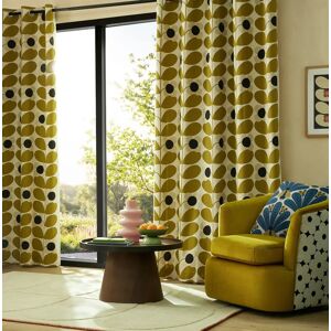 Orla Kiely Stem Bloom Ready Made Eyelet Curtains Antique Gold