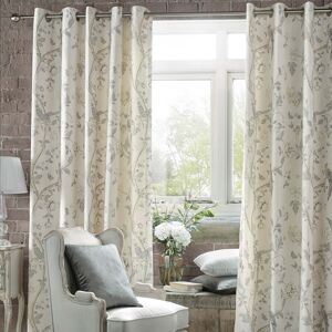 Laura Ashley Summer Palace Ready Made Eyelet Curtains Dove Grey