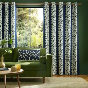 Orla Kiely Sycamore Stripe Ready Made Eyelet Curtains Blue