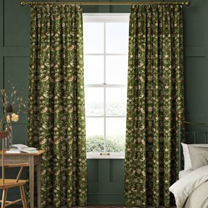 William Morris Strawberry Thief Velvet Made To Measure Curtains Nettle