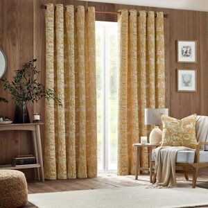 Terrys Fabrics Winter Woods Chenille Ready Made Eyelet Curtains Ochre