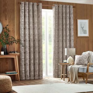 Terrys Fabrics Winter Woods Chenille Ready Made Eyelet Curtains Taupe