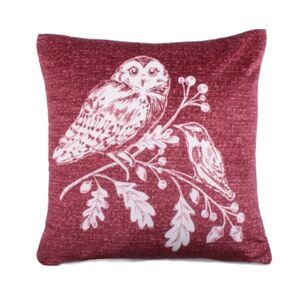 Terrys Fabrics Woodland Owls 43cm x 43cm Filled Cushion Red