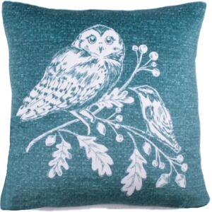 Terrys Fabrics Woodland Owls 43cm x 43cm Filled Cushion Teal