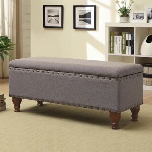 Terrys Fabrics Chelsea Storage Ottoman Bench Grey Brass