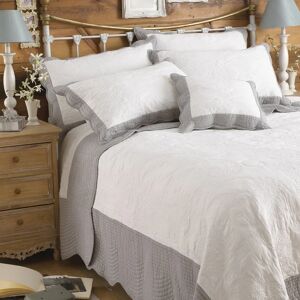 Terrys Fabrics Fayence Bedspread White Grey