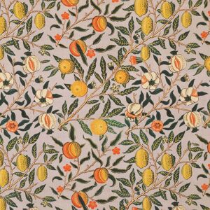 William Morris Fruit Orange Printed Cotton Fabric Orange