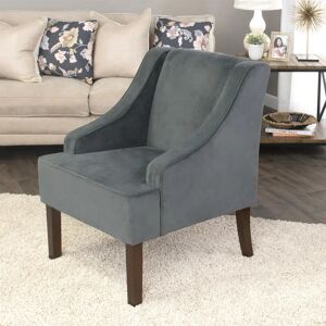 Terrys Fabrics Savoy Velvet Armchair Dark Grey