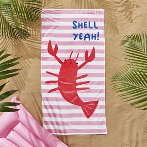 Catherine Lansfield Shell Yeah Beach Towel 76cm x 160cm Pink