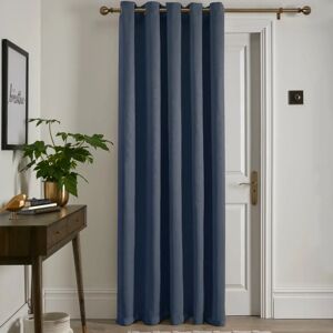 Terrys Fabrics Strata 66x84 Ready Made Eyelet Single Door Curtain Navy