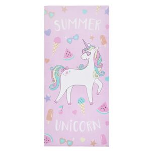 Catherine Lansfield Summer Unicorn Beach Towel 76cm x 160cm Pink