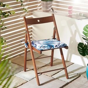 Terrys Fabrics Tropical Water Resistant Outdoor Square Seat Pad 42cm x 42cm Blue