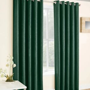 Terrys Fabrics Vogue Ready Made Eyelet Thermal Blockout Curtains Green