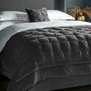 Gallery Opulent Velvet 220cm x 240cm Bedspread Charcoal