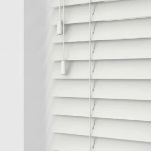 Terrys Fabrics 50mm Express String Made To Measure Faux Wooden Blind White