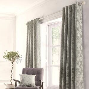 Terrys Fabrics Asha Ready Made Eyelet Curtains Grey