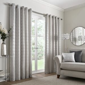 Terrys Fabrics Appletree Cassina Ready Made Eyelet Curtains Silver