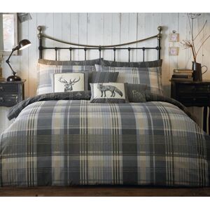 Terrys Fabrics Dreams & Drapes Connolly Check Brushed Cotton Duvet Cover Bedding Set Charcoal