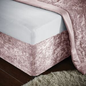 Catherine Lansfield Crushed Velvet Wrap Bedding Valance Blush