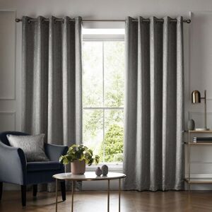 Terrys Fabrics Elstree Ready Made Eyelet Curtains Smoke