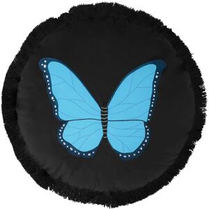 Skinnydip Embroidered Butterfly Round Filled Cushion 50cm Midnight