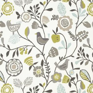 Terrys Fabrics Clarke & Clarke Folki Fabric Chartreuse/Charcoal