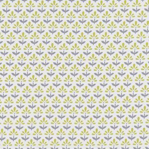 Terrys Fabrics Clarke & Clarke Fleur Fabric Chartreuse Charcoal