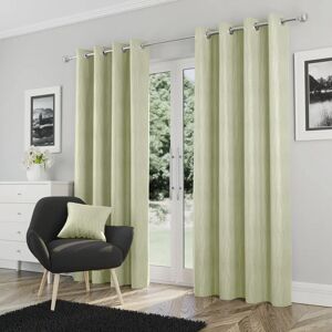 Terrys Fabrics Goodwood Ready Made Eyelet Blockout Curtains Green