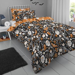 Terrys Fabrics Halloween Day Of The Dead Duvet Cover Bedding Set Black Orange