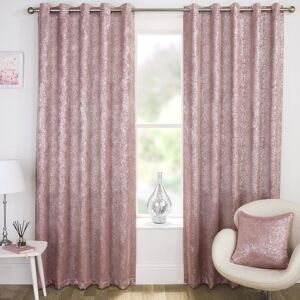 Terrys Fabrics Halo Ready Made Blockout Eyelet Curtains Pink