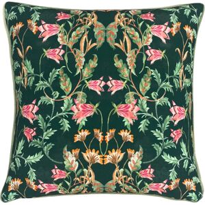 Terrys Fabrics Heritage Bell Flowers Filled Cushion 43cm x 43cm Viridian