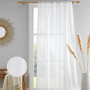 Terrys Fabrics Kayla Ready Made Slot Top Voile Panel White