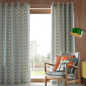 Orla Kiely - Linear Stem Eyelet Curtains Silver