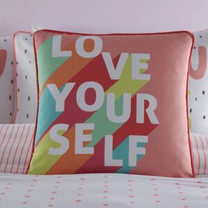 Terrys Fabrics Love Yourself Filled Cushion 43cm x 43cm Coral