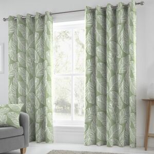 Terrys Fabrics Matteo Ready Made Eyelet Curtains Green