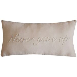 Amanda Holden Never Give Up Filled Boudoir 30cm x 50cm Cream