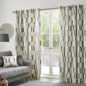 Terrys Fabrics Oakland Ready Made Eyelet Curtains Natural