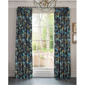 Linda Barker Octavias Tangle Made To Measure Cotton Curtains Ochre Blue