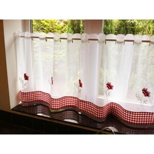 Terrys Fabrics Poppies Cafe Curtain Panel White/Red