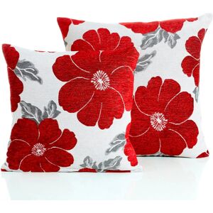 Terrys Fabrics Poppy Chenille Filled Cushion Red