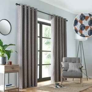 Terrys Fabrics Prado Ready Made Eyelet Curtains Grey Terracotta