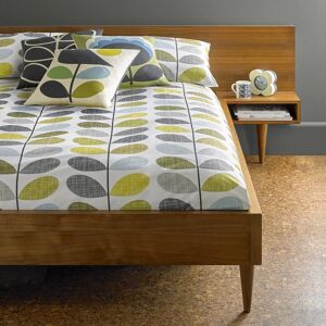 Orla Kiely Scribble Stem Printed Duvet Cover Bedding Set Duckegg Seagrass