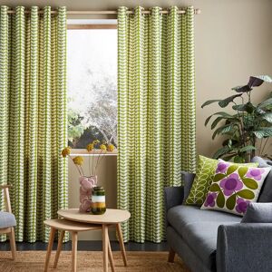 Orla Kiely Solid Stem Ready Made Eyelet Curtains Pear