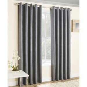 Terrys Fabrics Vogue Ready Made Thermal Blockout Eyelet Curtains Grey