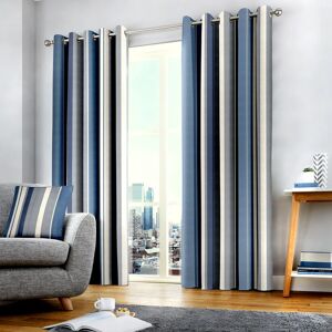 Terrys Fabrics Whitworth Ready Made Lined Eyelet Curtains Blue
