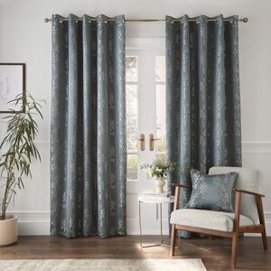 Terrys Fabrics Wilstone Ready Made Eyelet Blackout Curtains Midnight