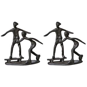 Furniture In Fashion Skating Iron Set Of 2 Design Sculpture In Burnished Bronze