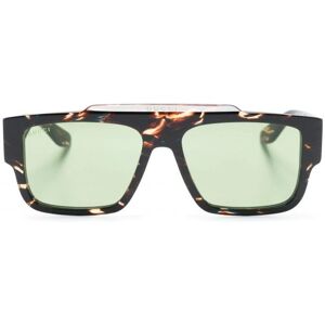 GUCCI EYEWEAR Acetate Rectangular Frame Sunglasses Brown - Unisex - Brown