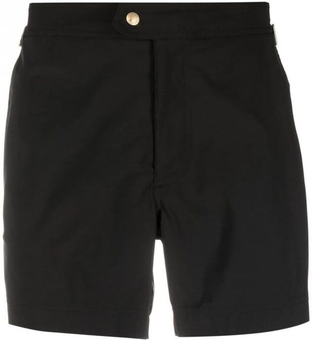 TOM FORD Compact Poplin Swimshorts Black - Men - Black